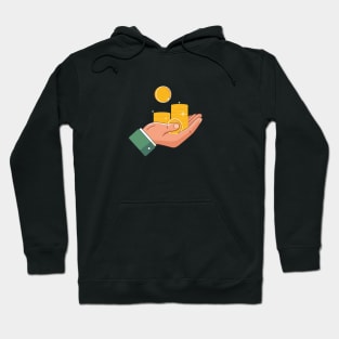 Male hand with coins Hoodie